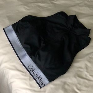 Calvin Klein High Neck, Zip-Closure Sports Bra